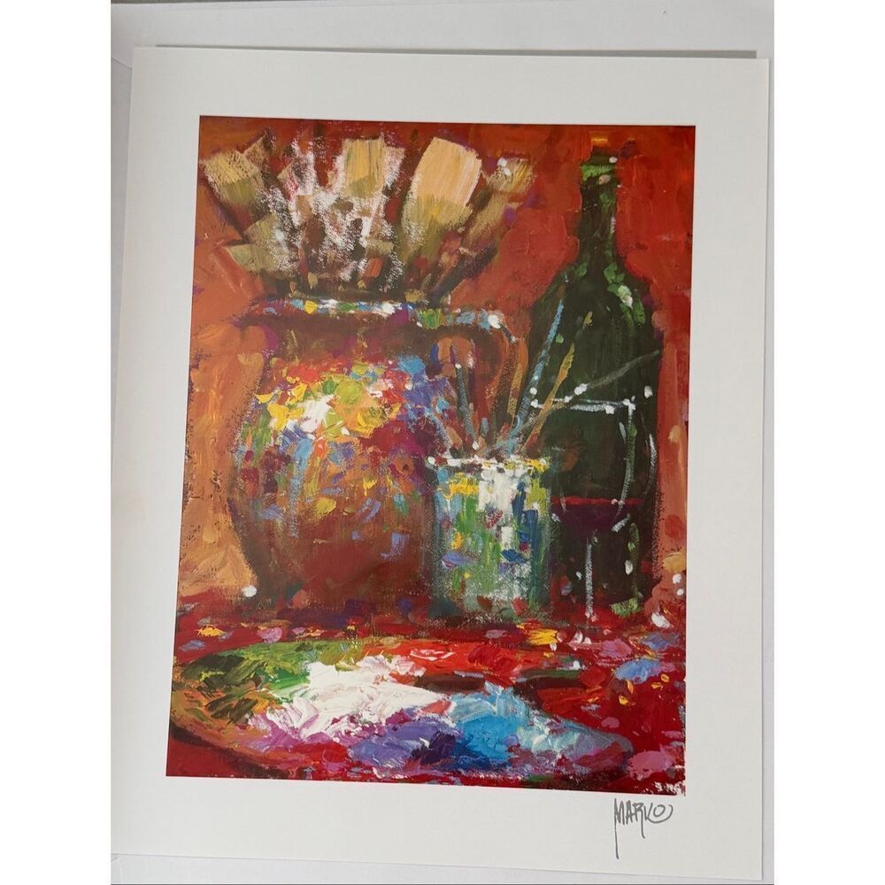 Seriolithograph titled "Resting in the Studio" by artist Marko Mavrovich